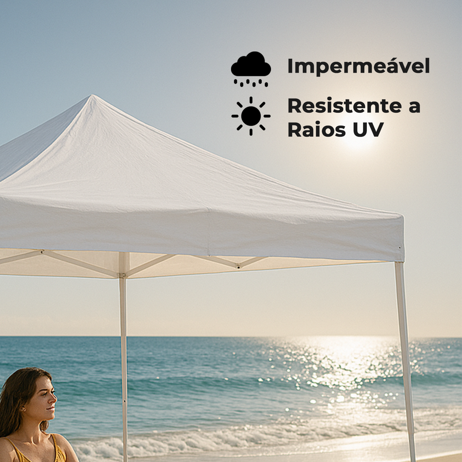 Tenda Gazebo Montável Encaixar Para Praia Jardim 2,4x2,4m Tenda Gazebo Montável Encaixar Para Praia Jardim 2,4x2,4m
